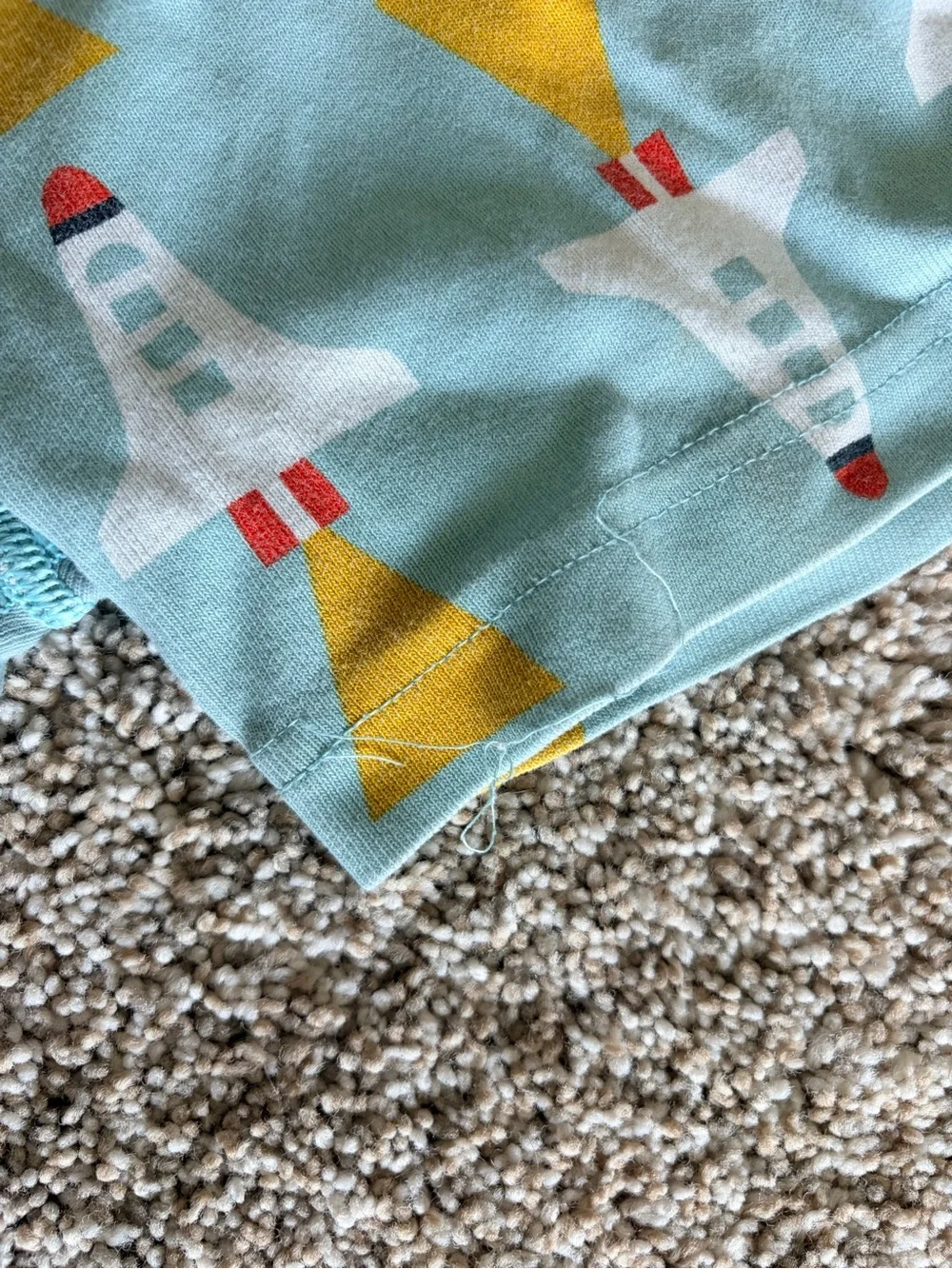 Hanna Andersson Space Rocket Short John Pajamas Blue Sz 8